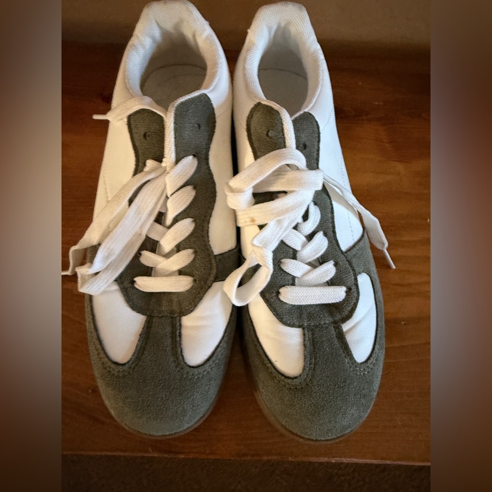White and Green Sneakers